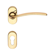 Piuma Lever Handle in Bronzed Brass Fin